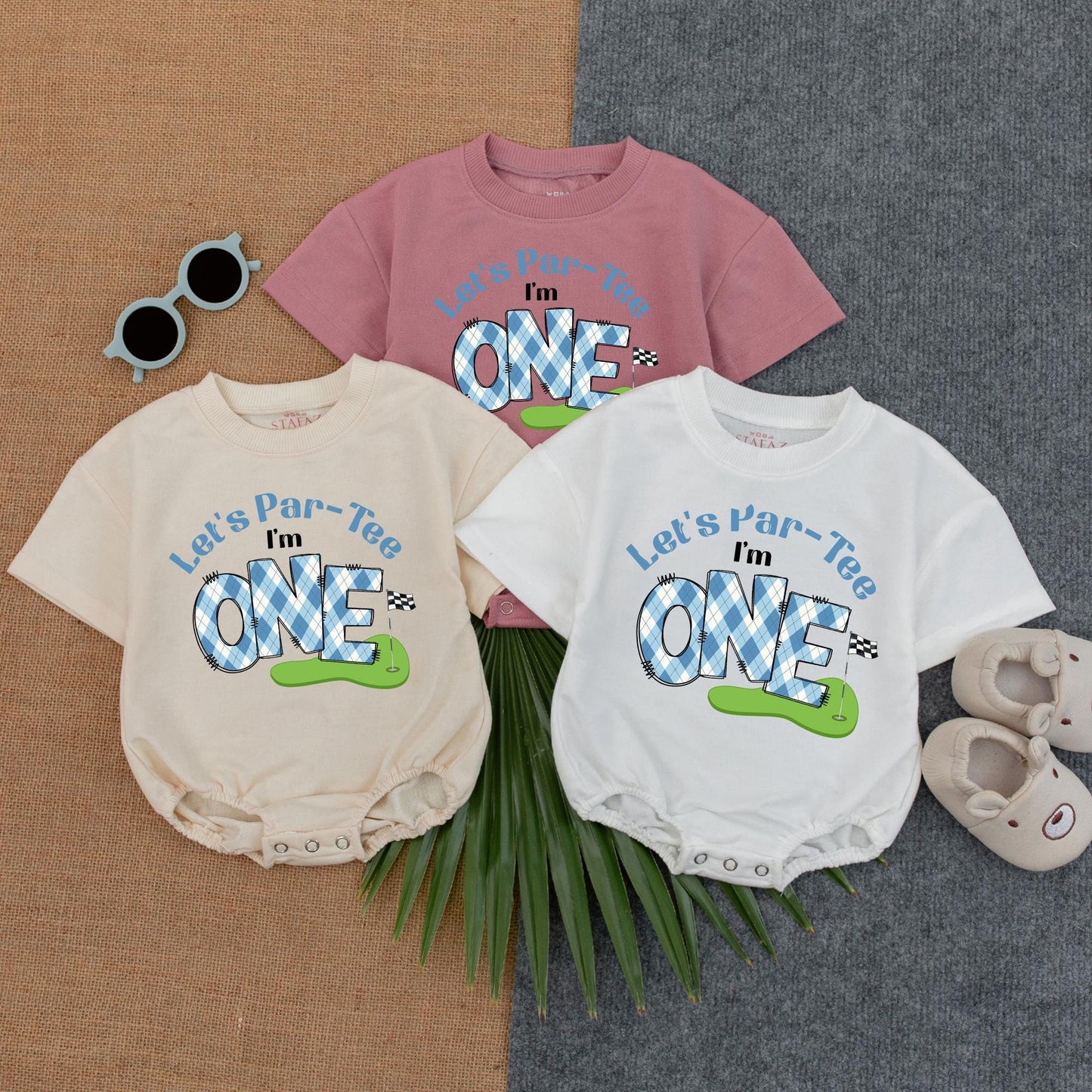 Let's Par Tee I'm One Toddler Golf Romper Boys First Birthday Party Outfit Baby Golf Clothes Cute
