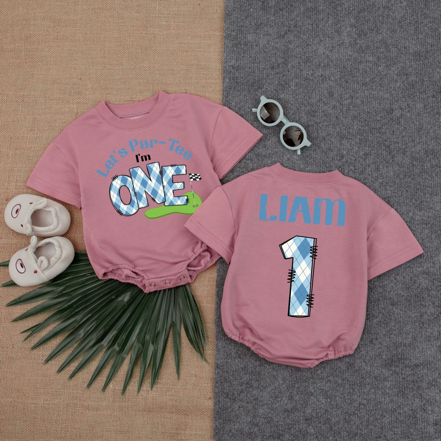 Let's Par Tee I'm One Toddler Golf Romper Boys First Birthday Party Outfit Baby Golf Clothes Cute