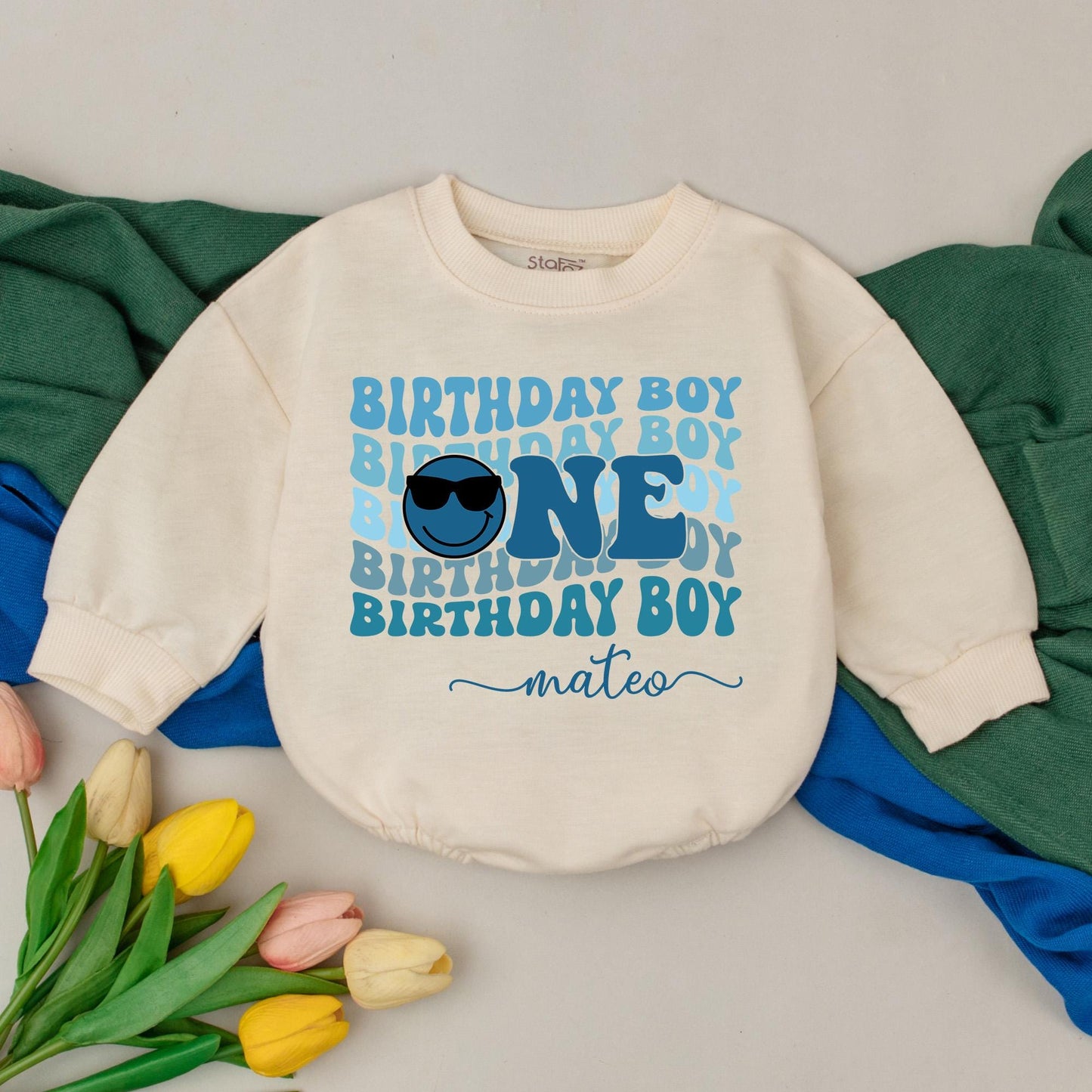 Personalized ONE 1st Birthday Boy Romper, Cool First Birthday Outfit, Custom Name Baby Boy Toddler Gift, Fun ONE Bodysuit (140 chars)