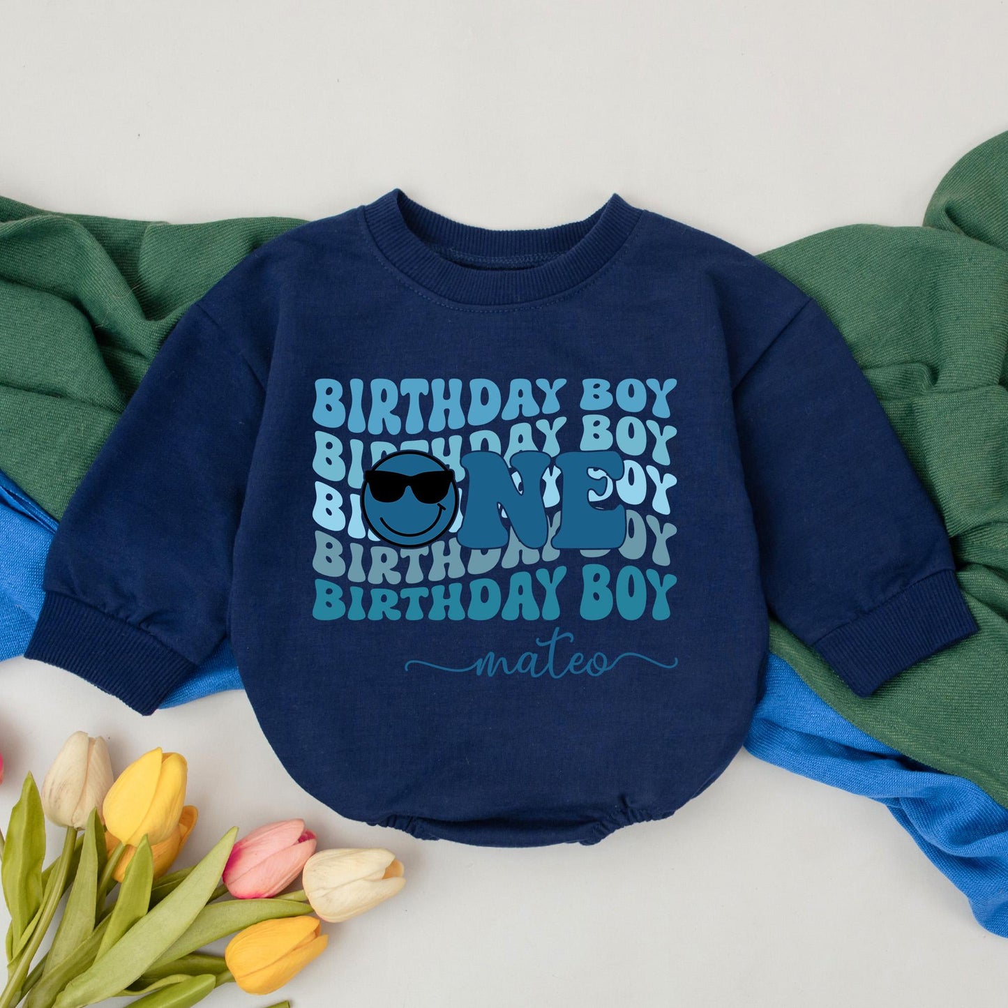 Personalized ONE 1st Birthday Boy Romper, Cool First Birthday Outfit, Custom Name Baby Boy Toddler Gift, Fun ONE Bodysuit (140 chars)
