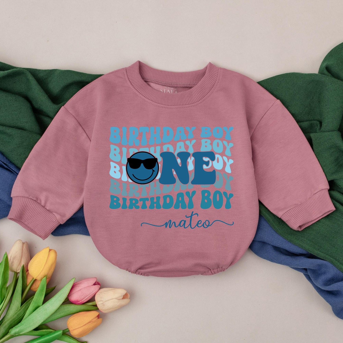 Personalized ONE 1st Birthday Boy Romper, Cool First Birthday Outfit, Custom Name Baby Boy Toddler Gift, Fun ONE Bodysuit (140 chars)