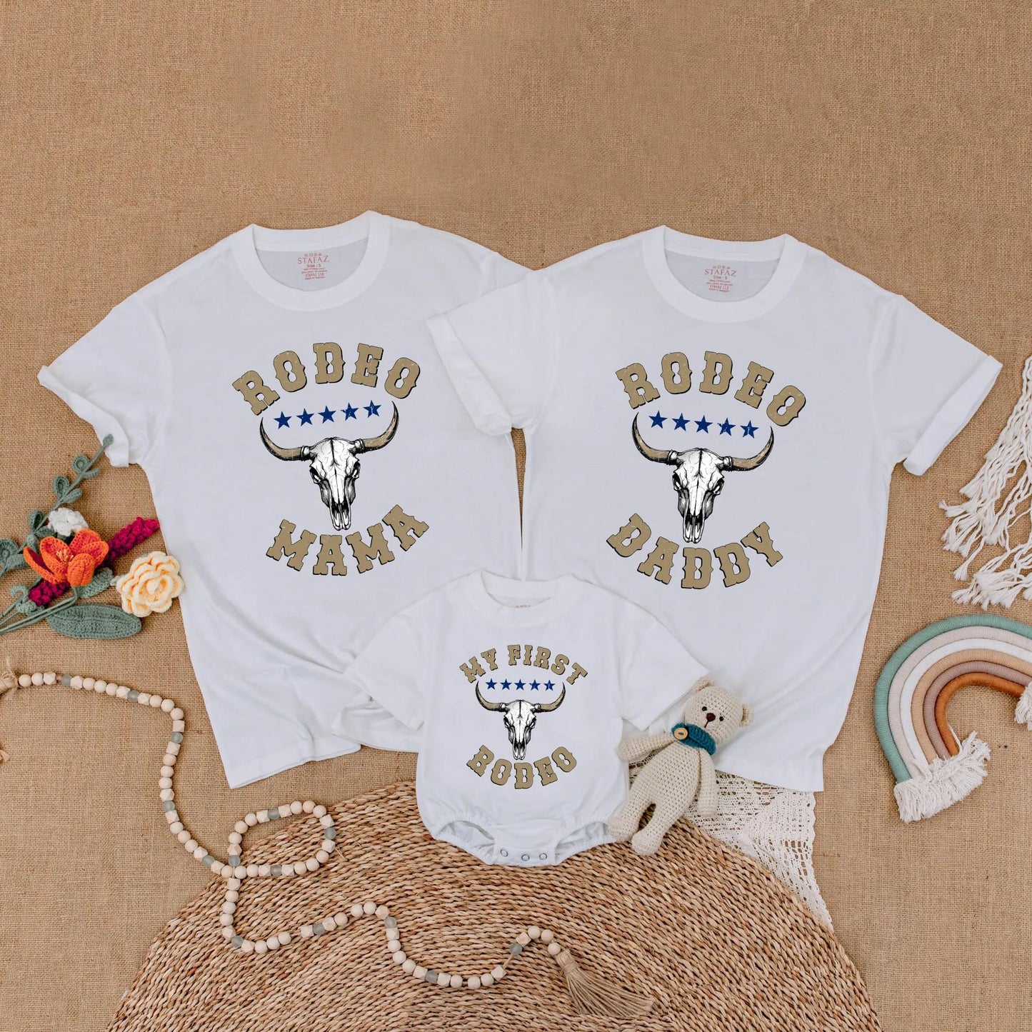 My First Rodeo Family Birthday Matching Shirt Cowboy Theme Wild West Western Outfits Birthday Boy Mama Outfit