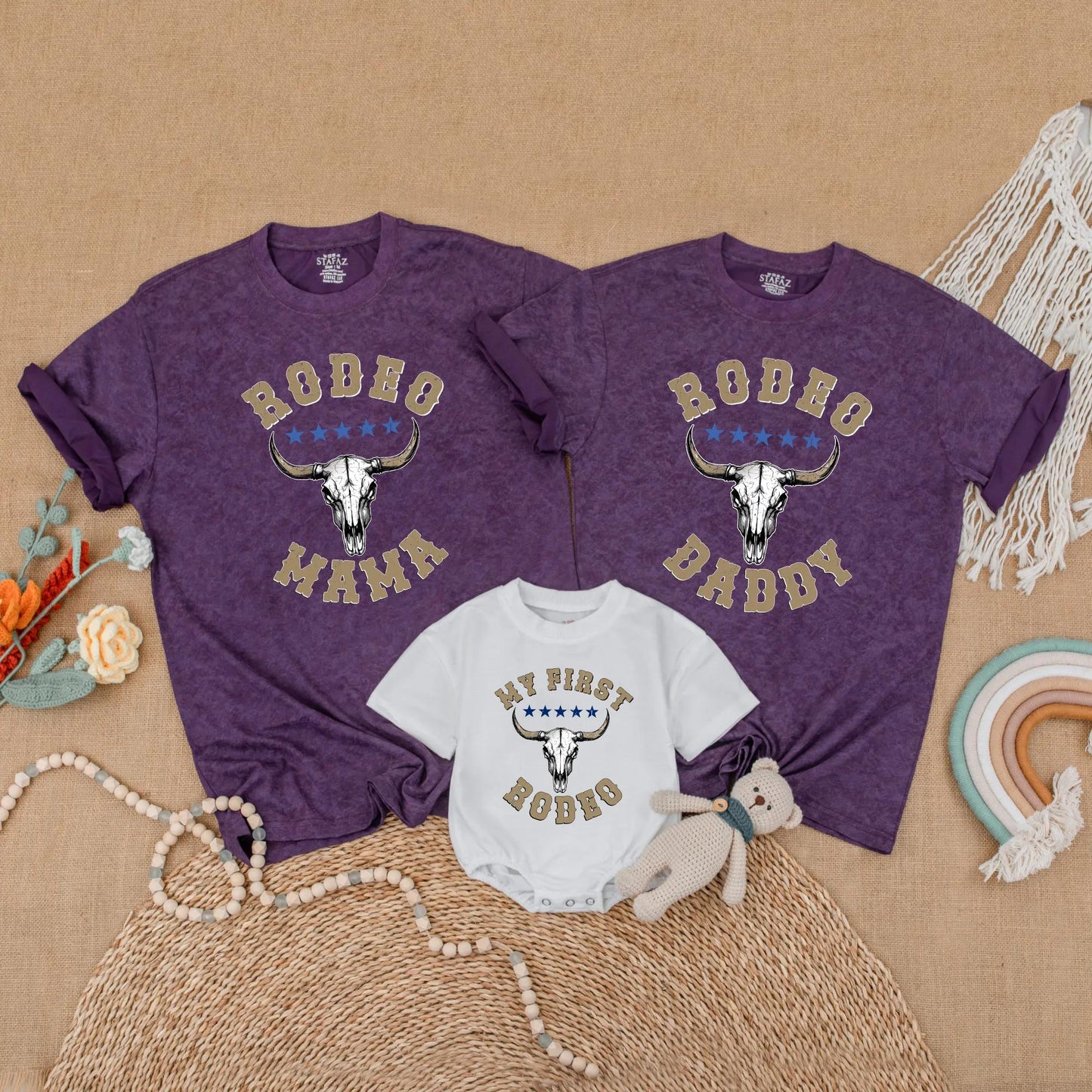 My First Rodeo Family Birthday Matching Shirt Cowboy Theme Wild West Western Outfits Birthday Boy Mama Outfit