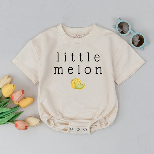 Little Melon Baby Romper – Cute Fruit Pun Summer Outfit for Baby Girl or Boy, Short Sleeve Romper Gift Idea