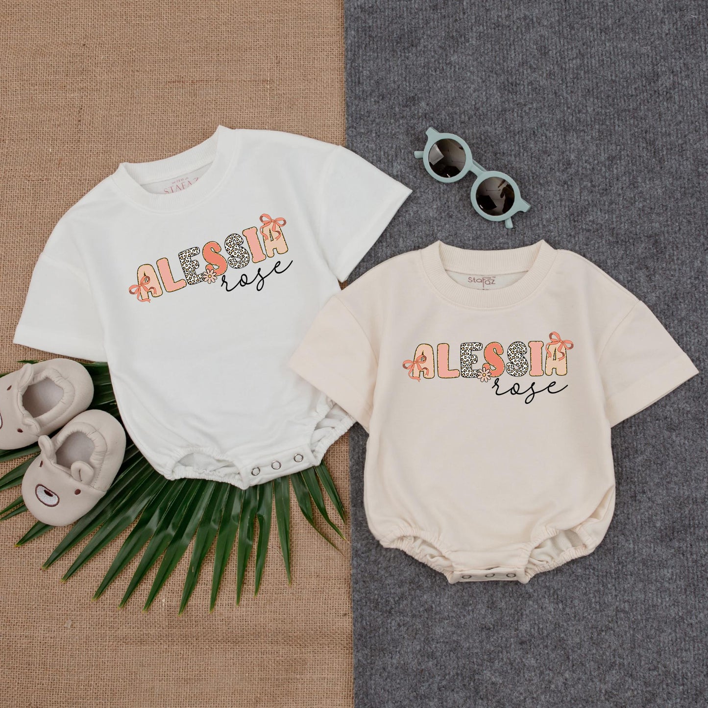 Personalized First Last Name Baby Girl Bubble Romper Newborn Outfit Baby Shower Gift Custom Infant Going Home Suit