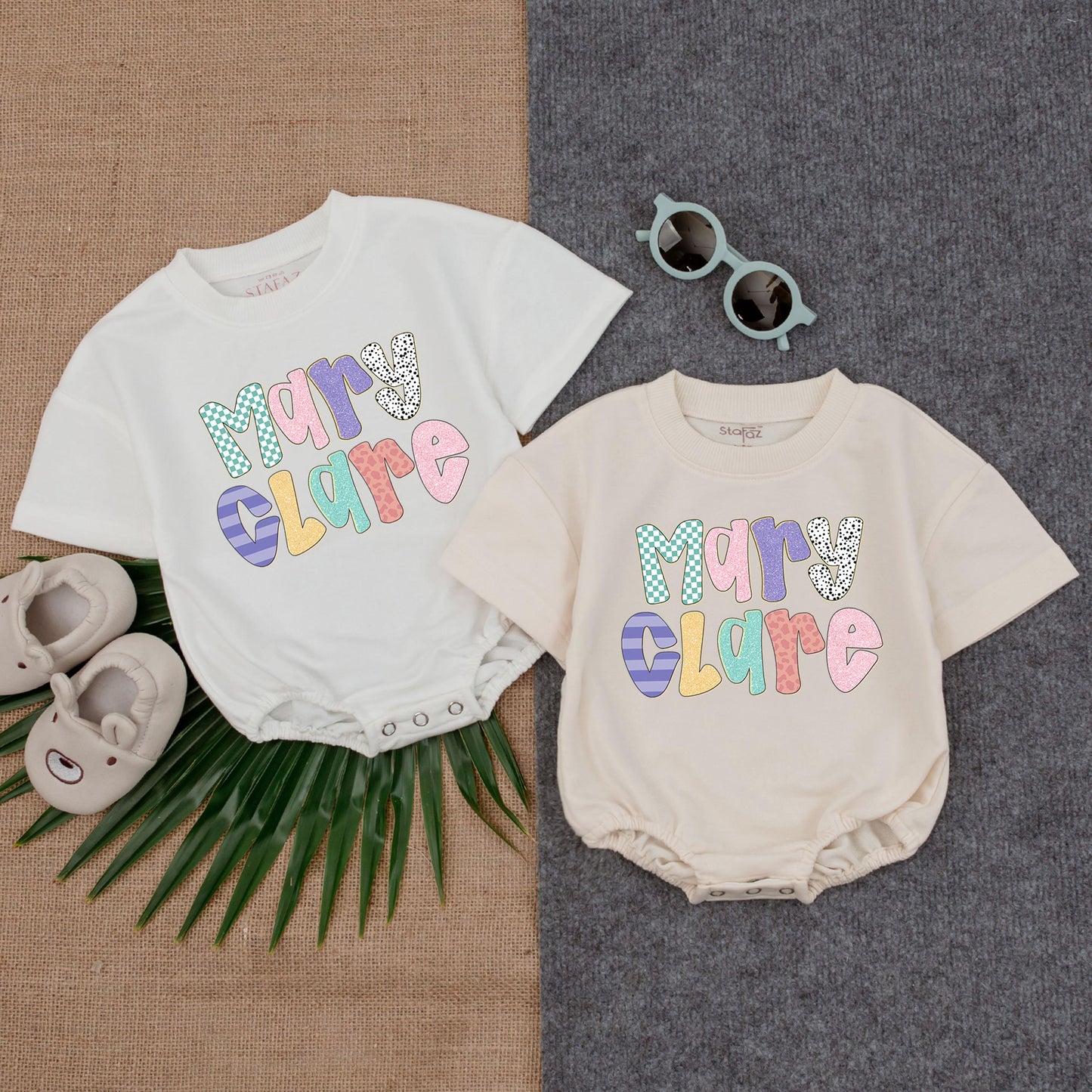 Custom Floral Bubble Romper Baby Girl Outfit Personalized Flower T Shirt Bodysuit Cute Summer Gift