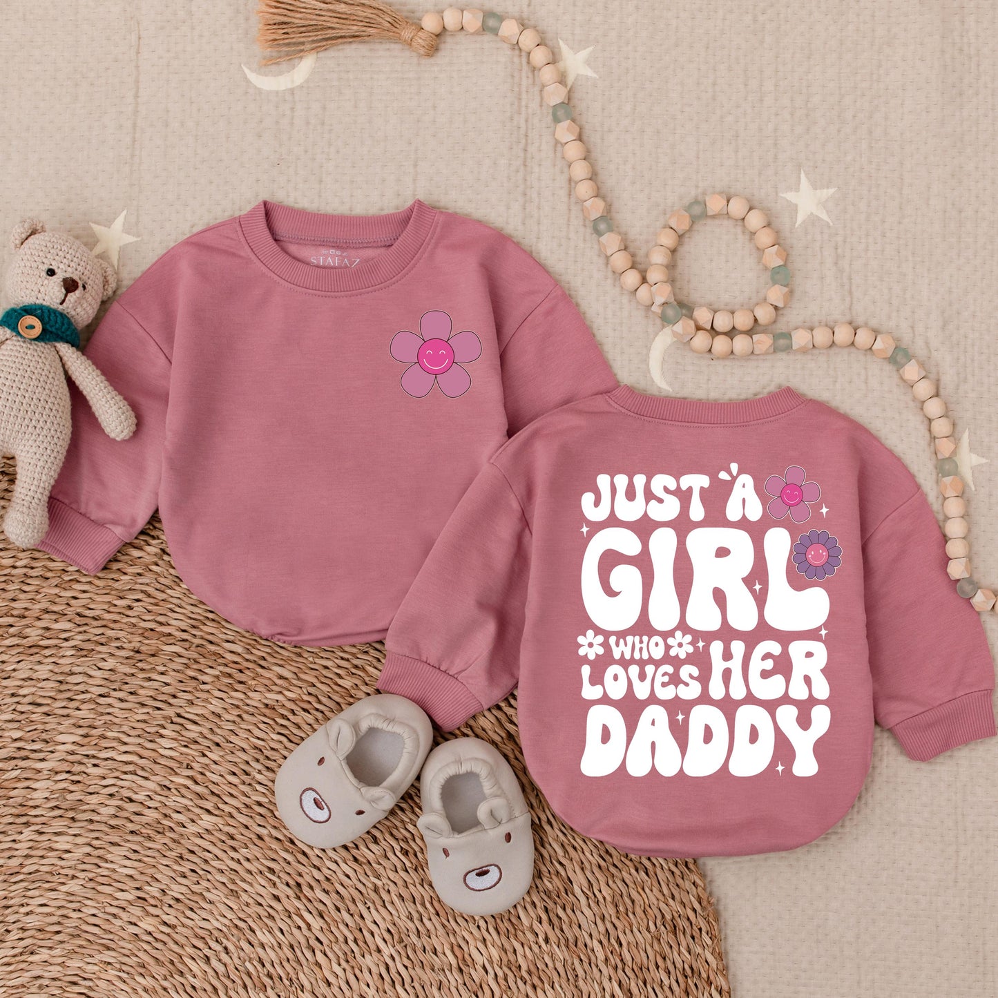 Daddy's Girl Bubble Romper for Baby Girl Cute Daddy Daughter Matching Outfit Father's Day Gift Idea