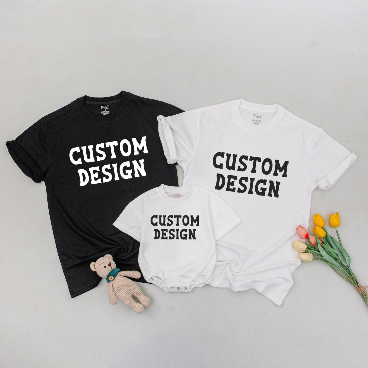 Custom Family Matching T-shirts, Personalized Text Design, Gift Idea, Soft Cotton Family Shirts for Birthdays or Holidays