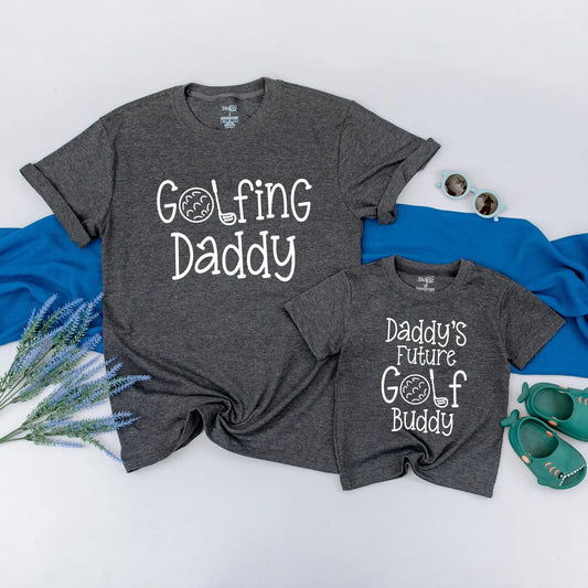 Golfing Daddy and Baby Bodysuit Matching Golf Buddy Tees for Dad and Son Custom Golf Themed Father’s Day Gift for Him