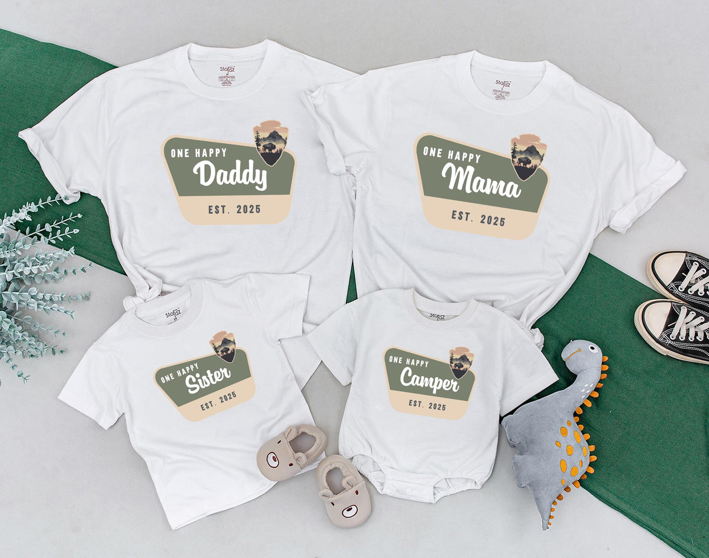 One Happy Camper First Birthday Outfit Matching Family Tees Mommy and Me Vacation Shirts