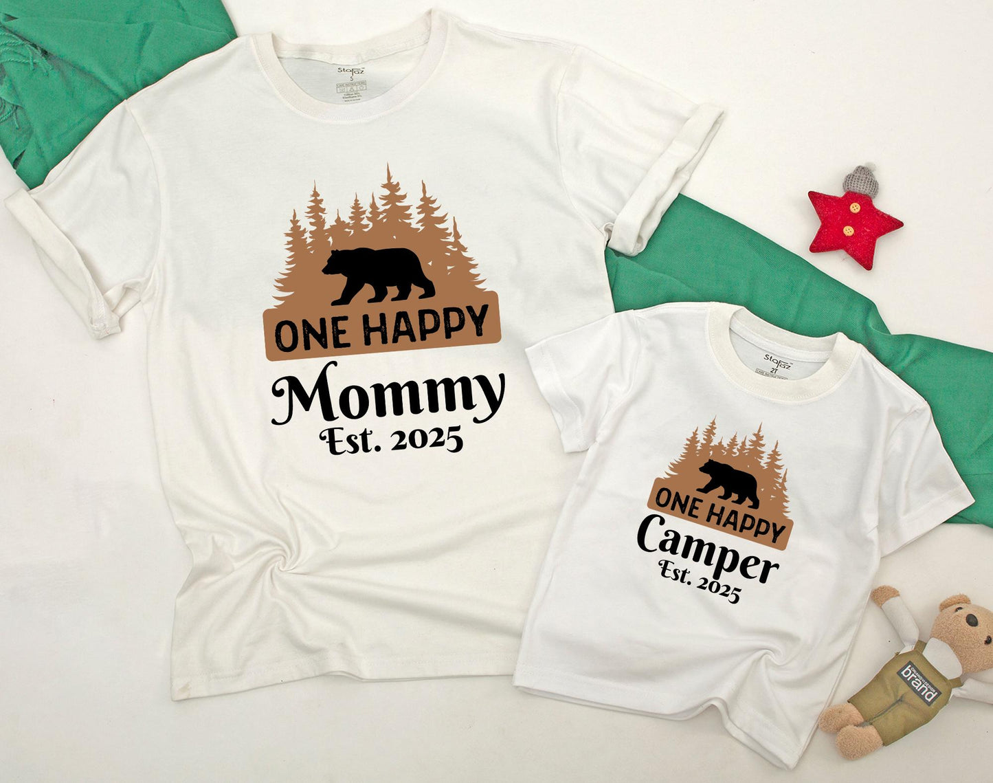 One Happy Camper First Birthday Matching Family Shirts for Baby Boy 1st Bday Outfit and Mommy & Me Tees Comfortable Cotton Celebration