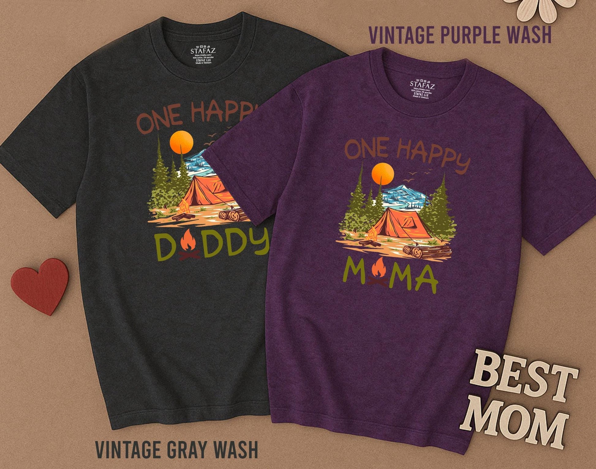 One Happy Camper First Birthday Matching Family Shirts for Boys Camping Party Outfits Fun Celebration Tees for Mom Dad Baby
