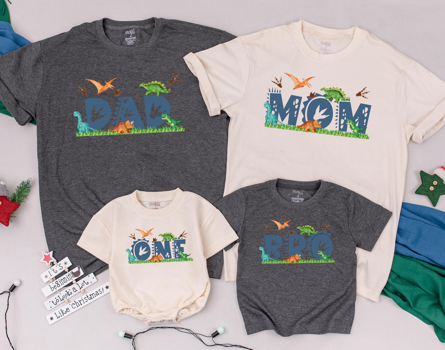 Matching Dinosaur Birthday Family Shirts - T-Rex Daddy, Mommy, Sister & Brother Dino Party Custom Shirts