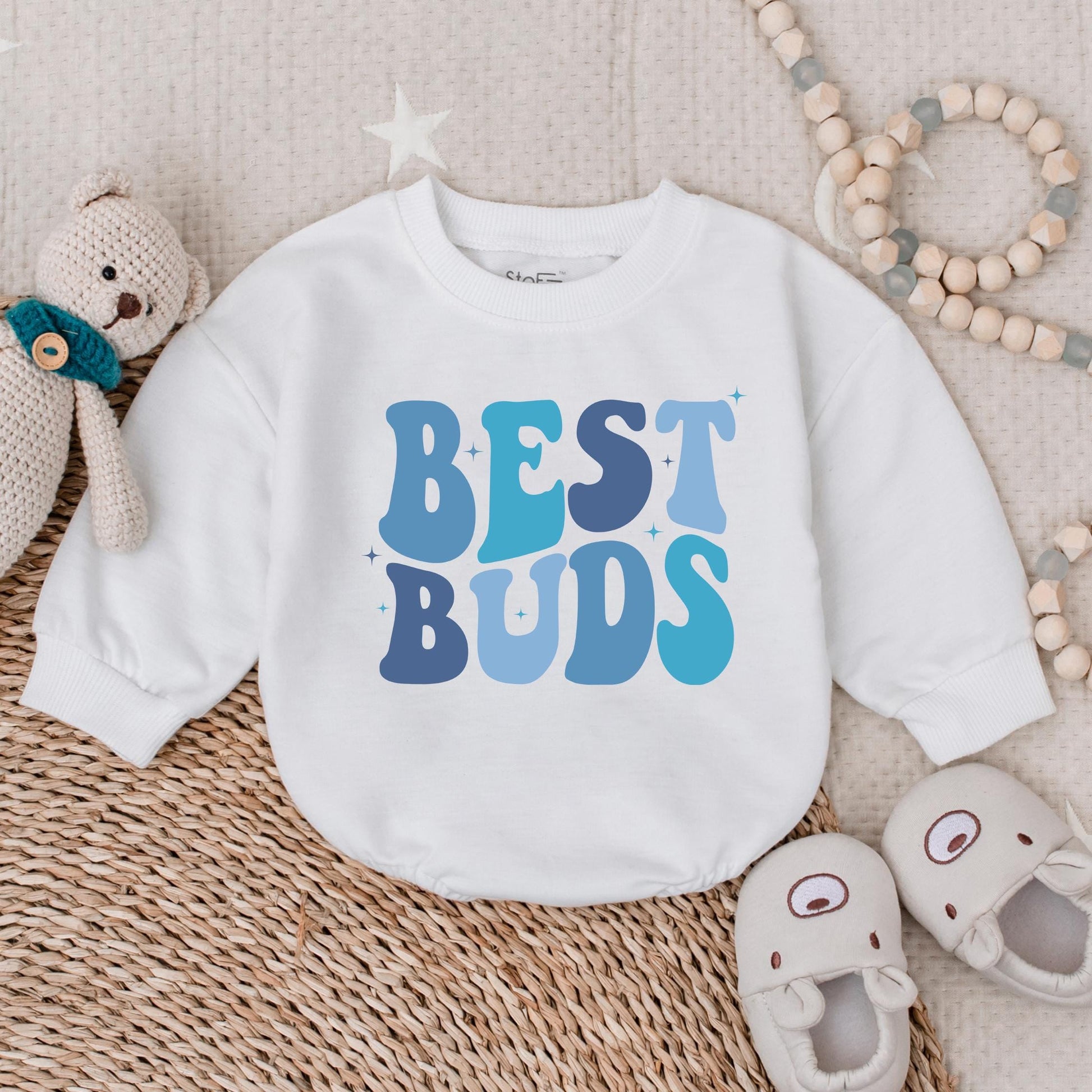 Best Buds Baby Bubble Romper Daddy and Me Matching Outfit Adorable Father's Day Baby Gift Cute Toddler Shirt for Boys Outdoor