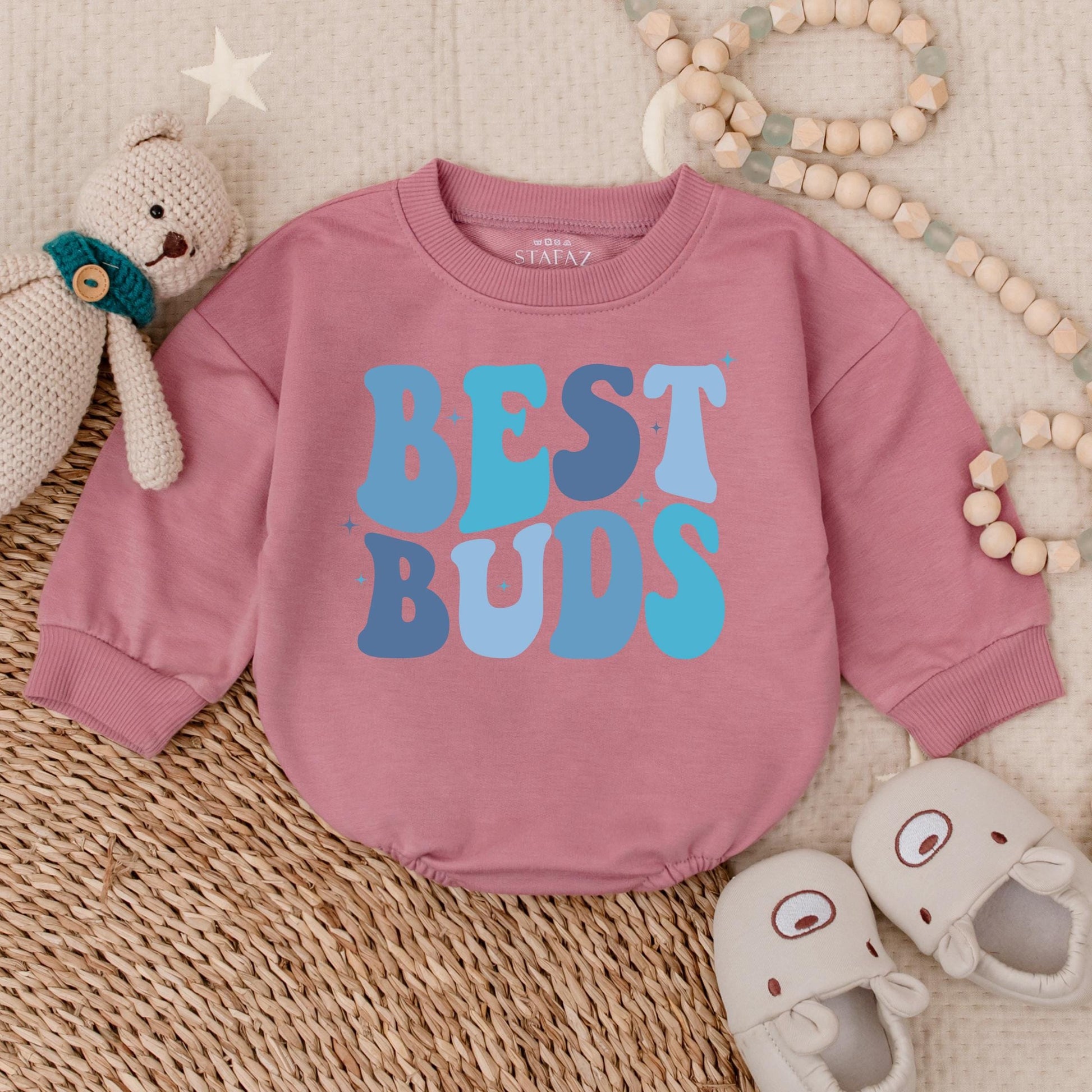 Best Buds Baby Bubble Romper Daddy and Me Matching Outfit Adorable Father's Day Baby Gift Cute Toddler Shirt for Boys Outdoor
