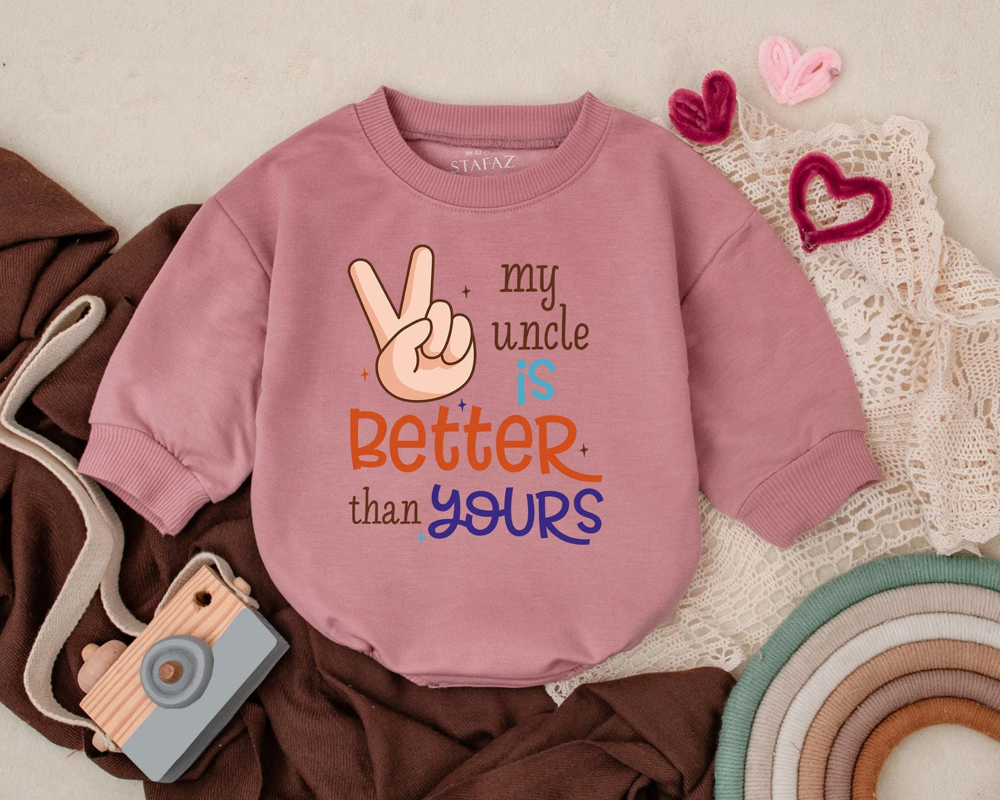 Funny Uncle Baby Romper My Uncle Is Better Than Yours Cool Retro Baby Gift Bodysuit for Nephew Niece Shower Outfit