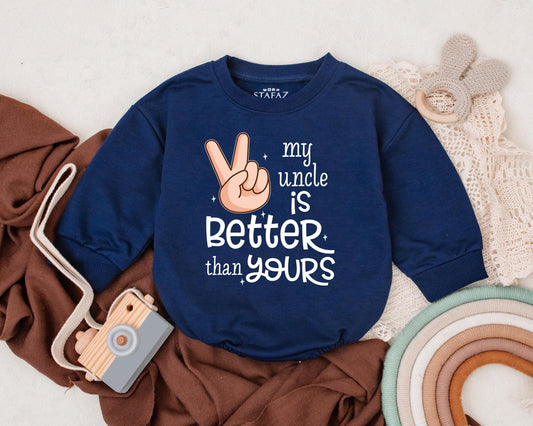 Funny Uncle Baby Romper My Uncle Is Better Than Yours Cool Retro Baby Gift Bodysuit for Nephew Niece Shower Outfit