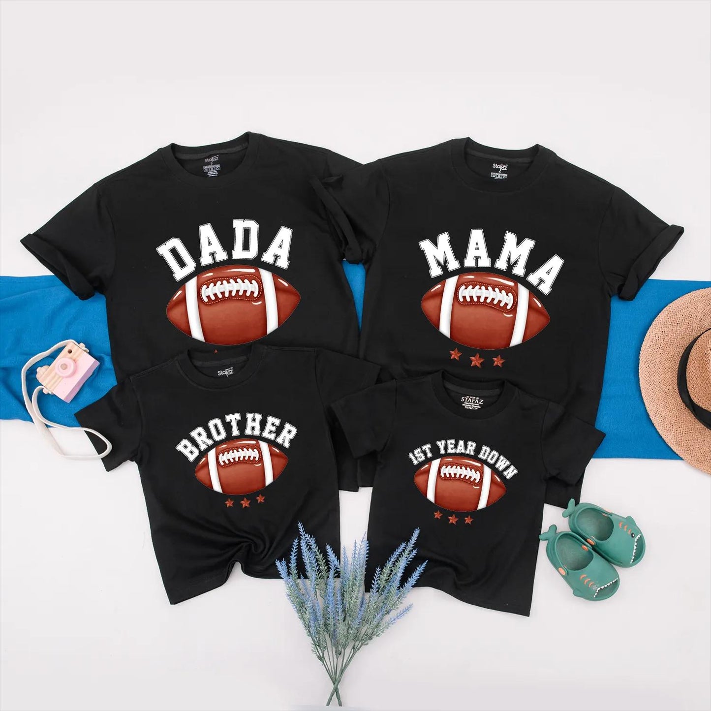 Matching Football 1st Birthday Family Shirts - Personalized Boy's First Birthday Outfit, Custom Game Day Tees, Daddy & Me