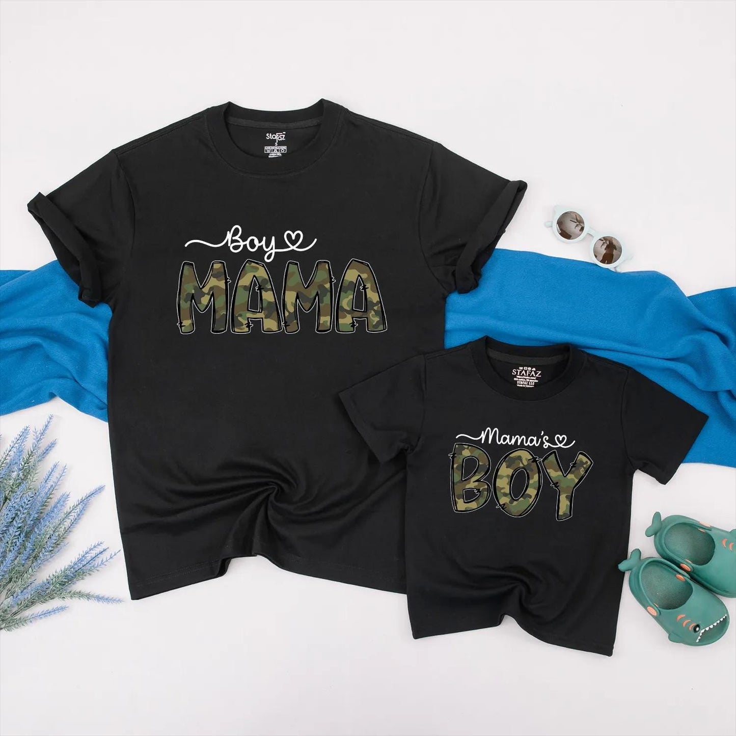Boy Mama Shirt and Mama's Boy Camo Romper Matching Mom Son Outfit Set, Adorable Baby Boy Clothes, Comfortable Cotton Mother Son Gift