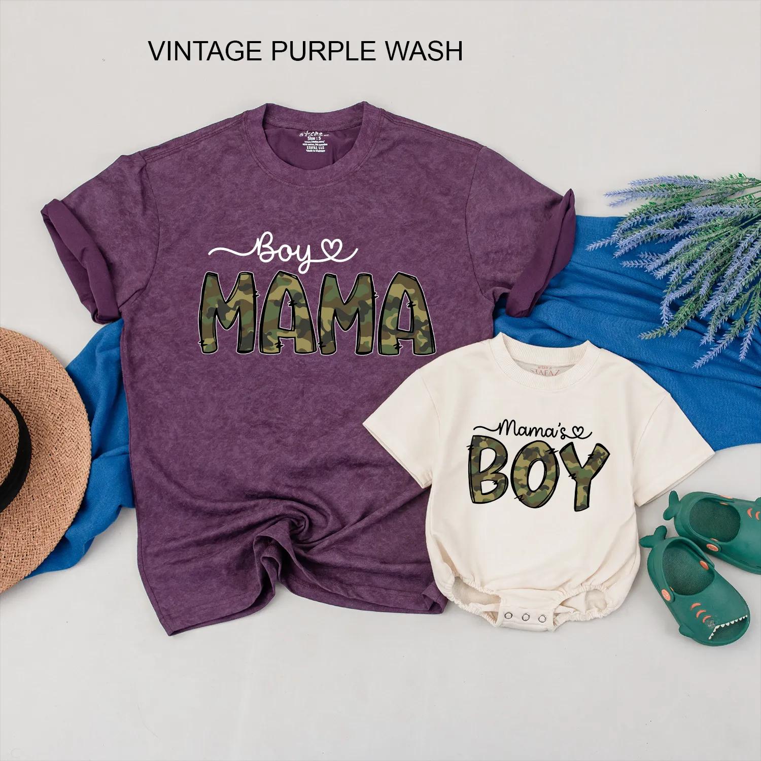 Boy Mama Shirt and Mama's Boy Camo Romper Matching Mom Son Outfit Set, Adorable Baby Boy Clothes, Comfortable Cotton Mother Son Gift