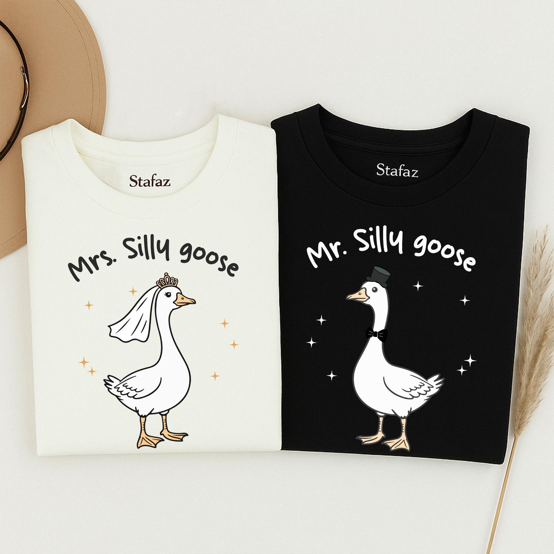 Mrs. Silly Goose Bride Shirt Matching Couple Gift, Funny Goose Bride To Be Tee, Newlywed Honeymoon Outfit, Engagement Gift, Wedding