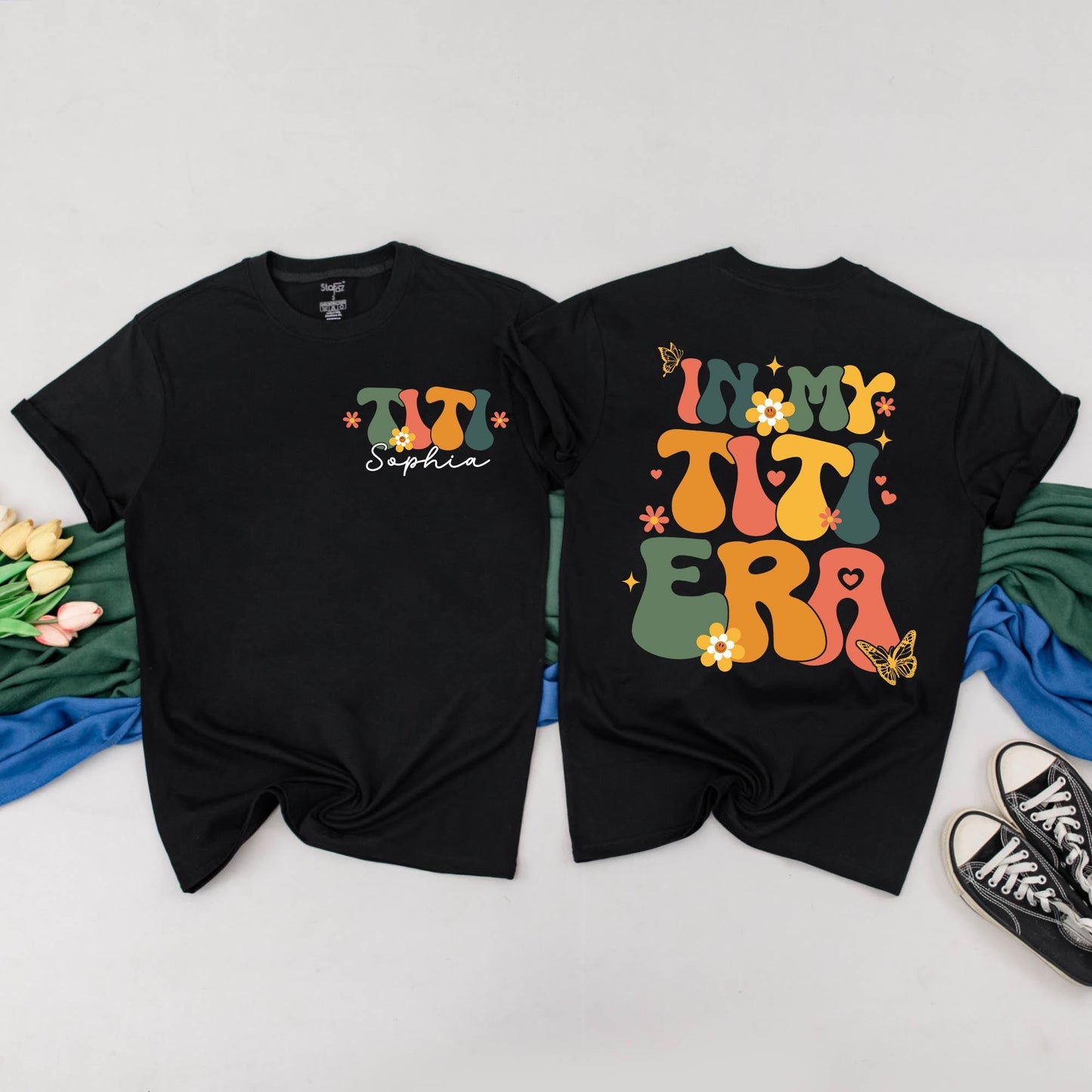 Personalized Titi & Titi's Bestie Matching Shirts & Romper Custom Aunt & Niece Outfit Baby Shower Gift