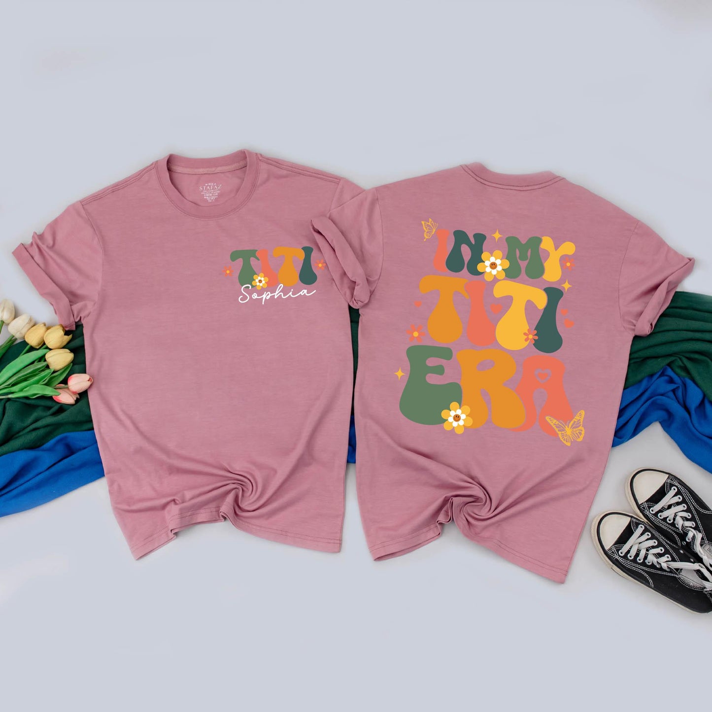 Personalized Titi & Titi's Bestie Matching Shirts & Romper Custom Aunt & Niece Outfit Baby Shower Gift