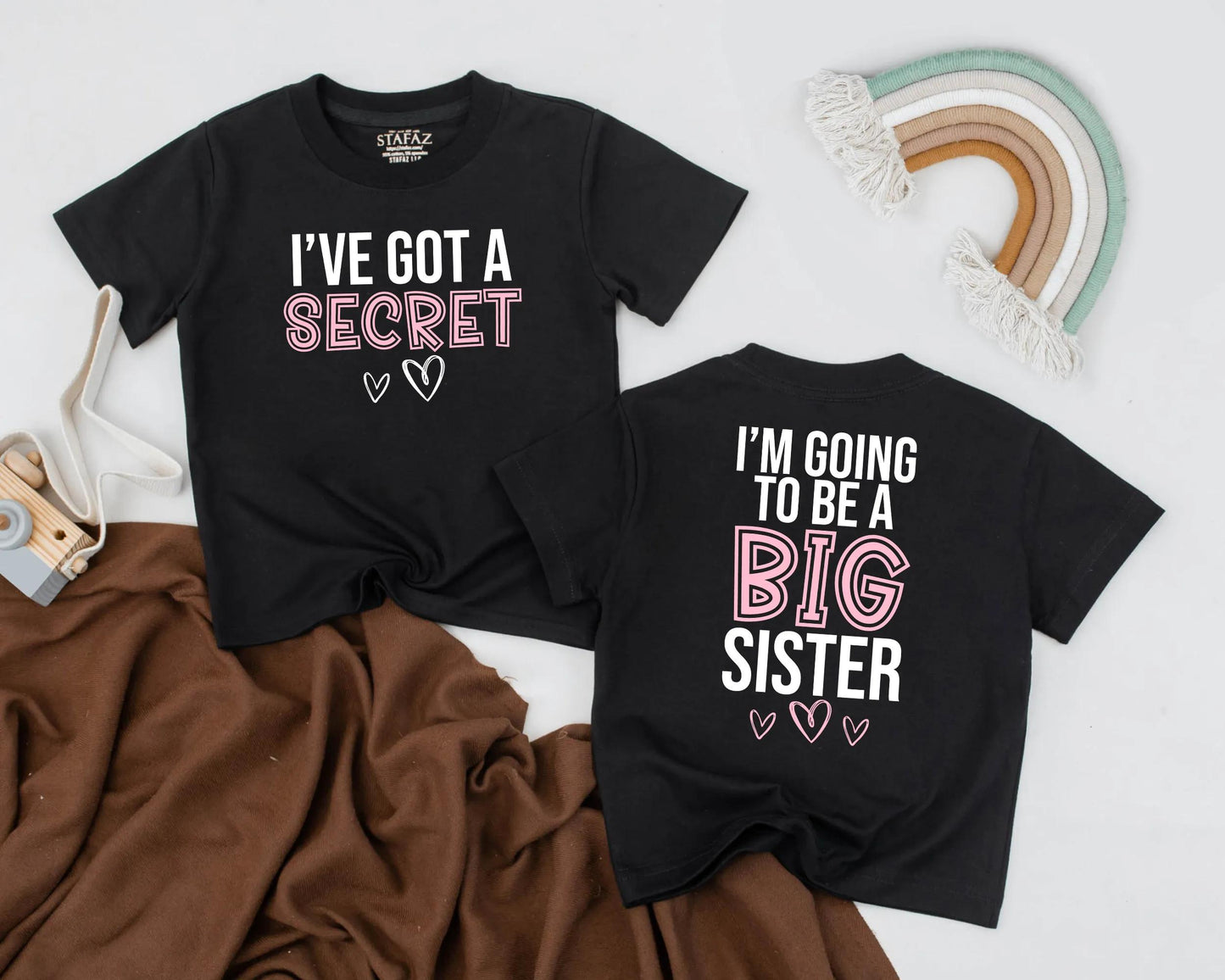 Big Sister Announcement Shirt I’ve Got A Secret Toddler Tee Pregnancy Reveal Girl Cute Sibling Outfit Gift