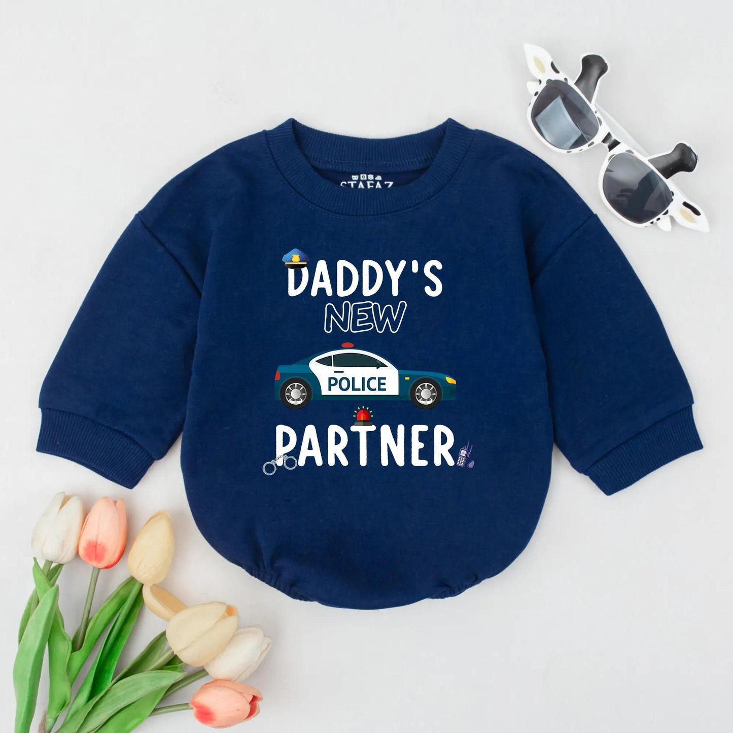 Police Baby Bubble Romper Daddy's New Partner Outfit Law Enforcement First Responder Theme Cute Cop Newborn Baby Clothes Shower Gift