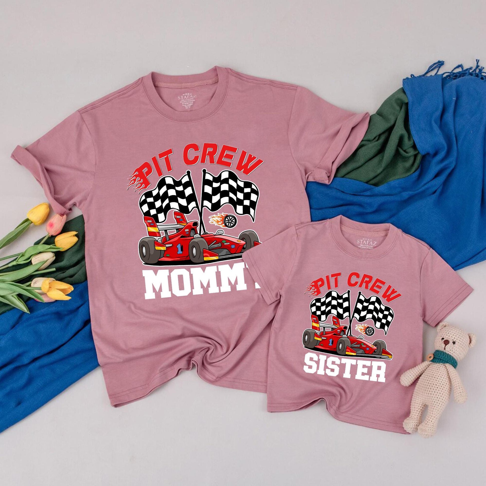 Personalized Fast One Race Car Birthday Shirt Pit Crew Family Matching Outfit 1st Birthday Boy Racing Gift