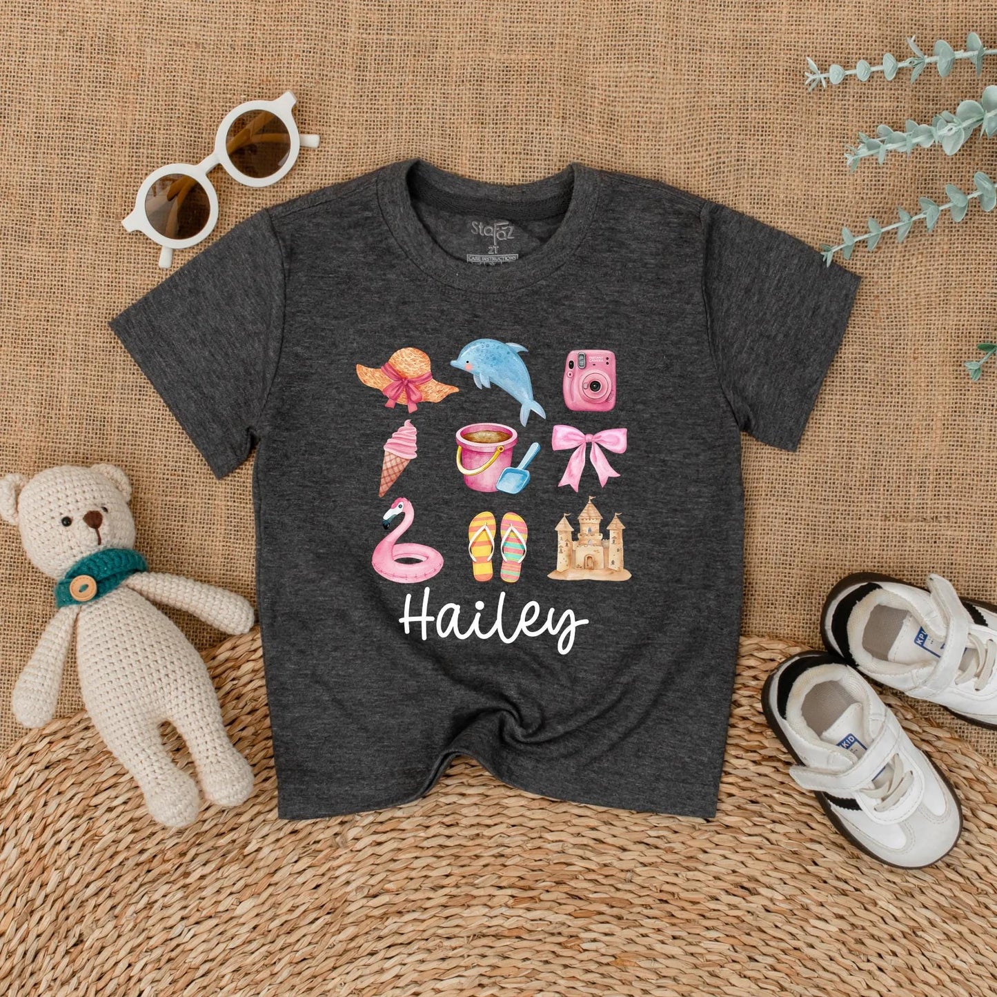 Personalized Name Summer Baby Bubble Romper Beach Outfit for Toddlers Girls Boys Soft Comfortable Newborn Baby Shower Birthday Gift