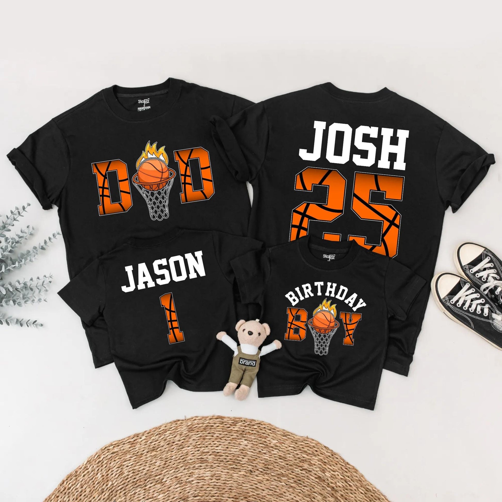 Custom Basketball Birthday Boy Shirt for Jason, Matching Family Basketball Outfit, Sporty Birthday Gift, Personalized Age & Name Tees