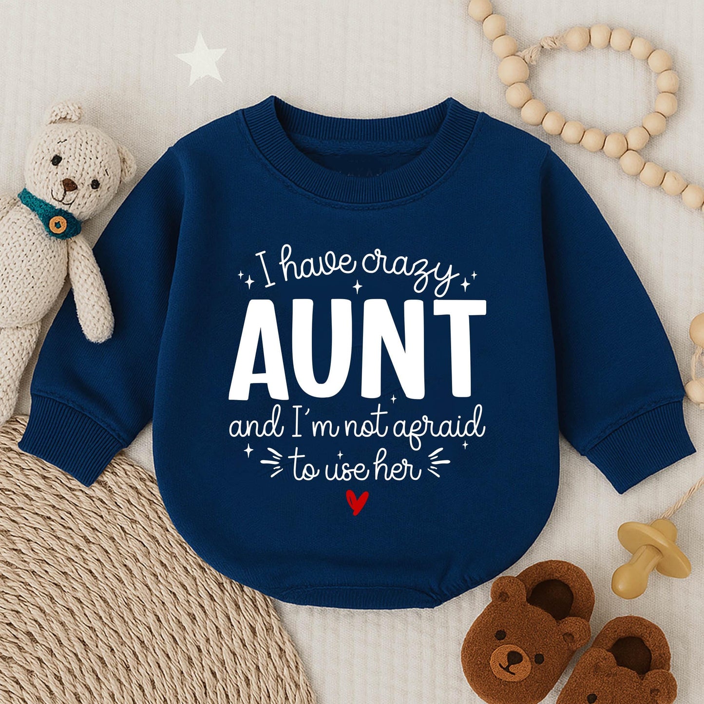 Funny Crazy Aunt Baby Romper Cute Auntie Gift Outfit for Baby Shower Boys Girls Bodysuit Clothes