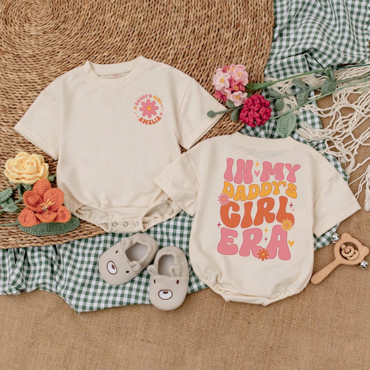 My Daddy's Girl Era Romper Personalized Retro Baby Outfit, Father's Day Gift, Cute Daughter Bodysuit, Daddy and Me Matching Clothes, Short Sleeve Romper