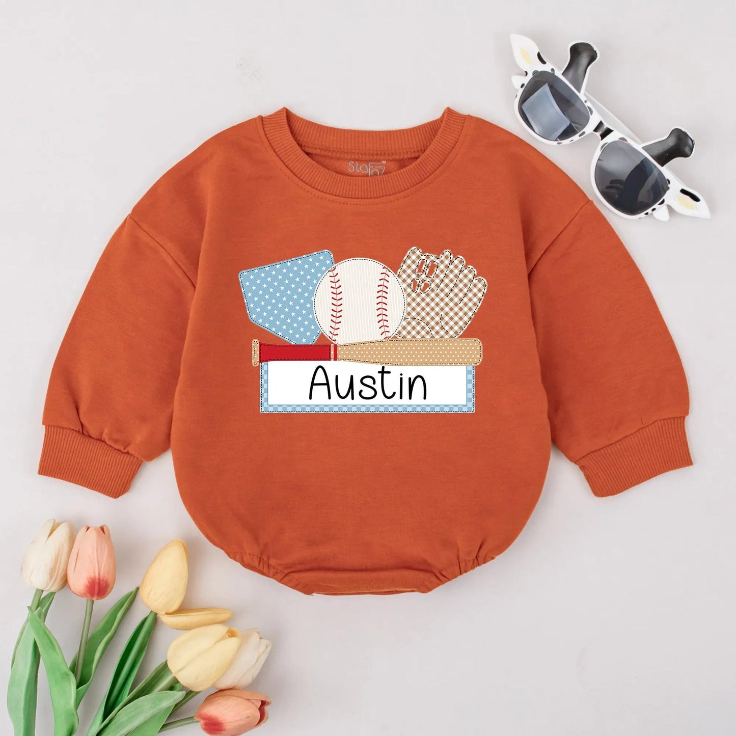 Personalized Baseball Romper for Baby | Custom Name Sports Outfit Newborn Gift Idea Toddler Boy Girl Summer Clothes