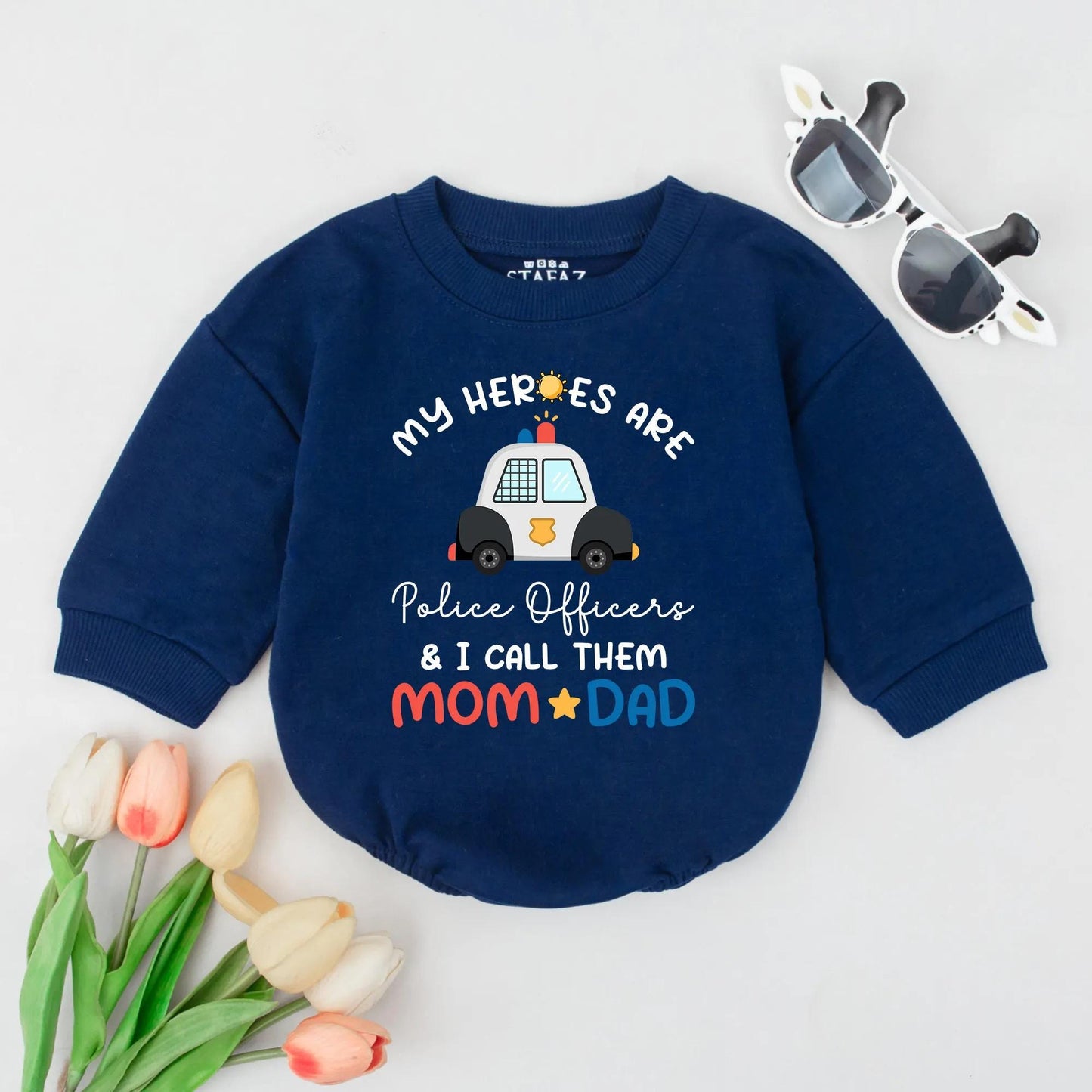 Police Officer Baby Bubble Romper My Heroes Are Police Officers Soft Cotton Bodysuit Toddler Hero Outfit New Baby Gift Idea Police Family