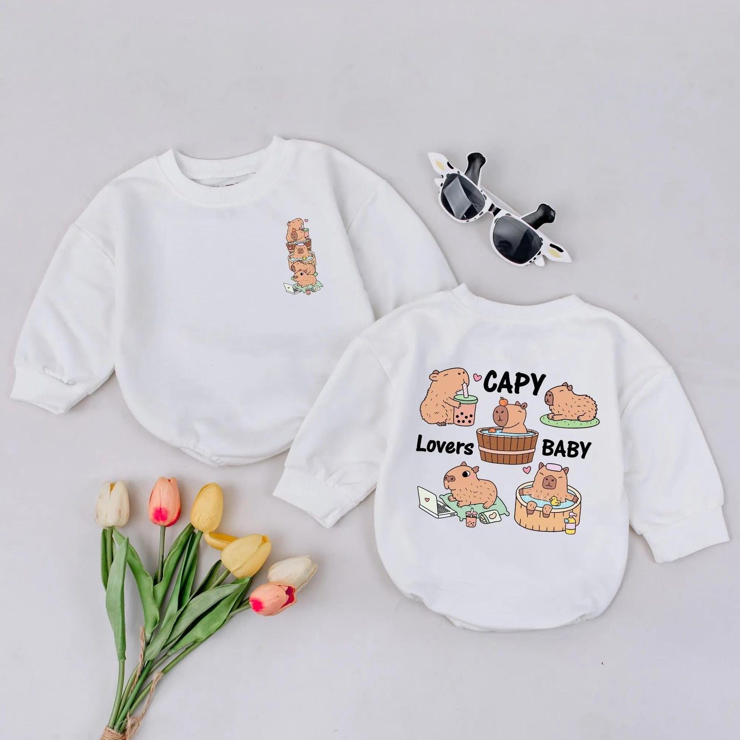 Adorable Capybara Baby Romper Kawaii Animal Lover Toddler Jumpsuit Cute Infant Clothes Newborn Gift Idea Soft Cotton