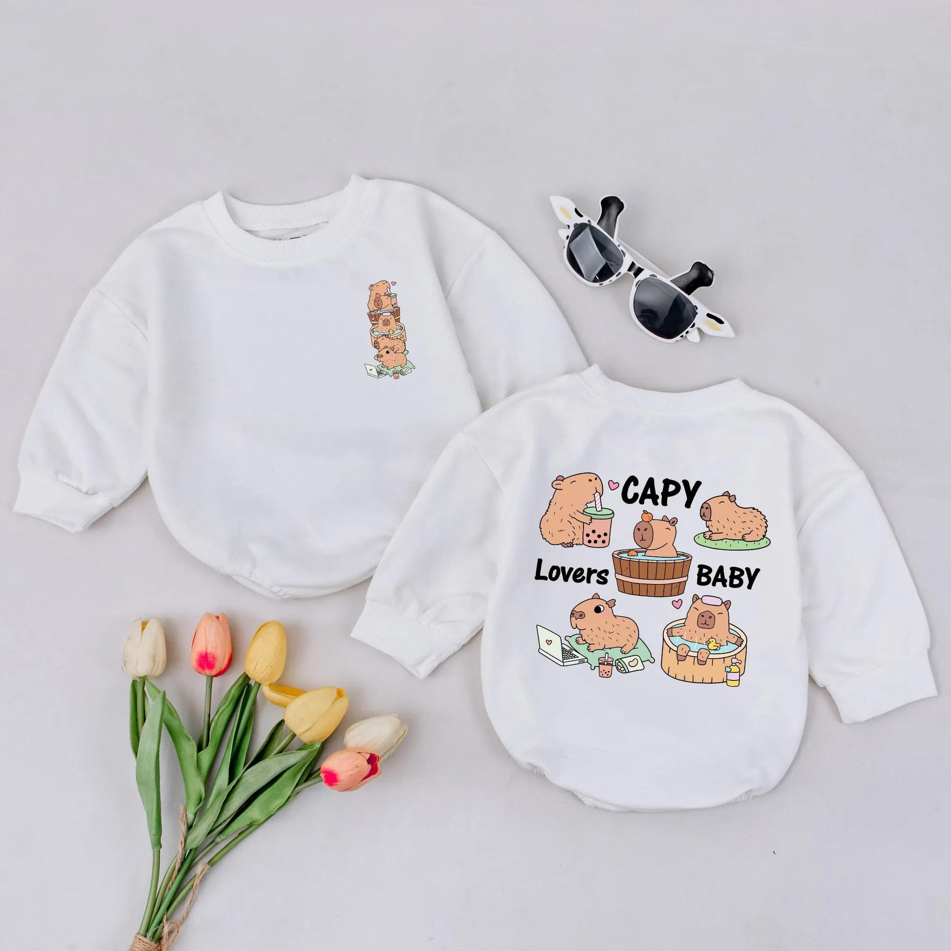 Adorable Capybara Baby Romper Kawaii Animal Lover Toddler Jumpsuit Cute Infant Clothes Newborn Gift Idea Soft Cotton