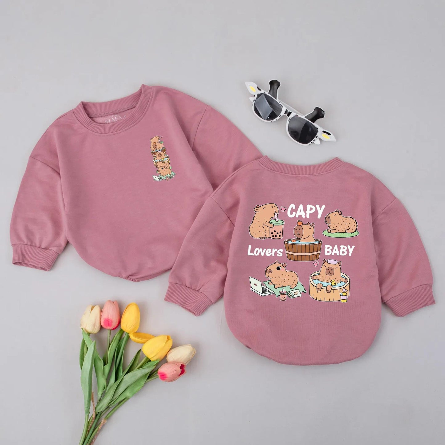 Adorable Capybara Baby Romper Kawaii Animal Lover Toddler Jumpsuit Cute Infant Clothes Newborn Gift Idea Soft Cotton