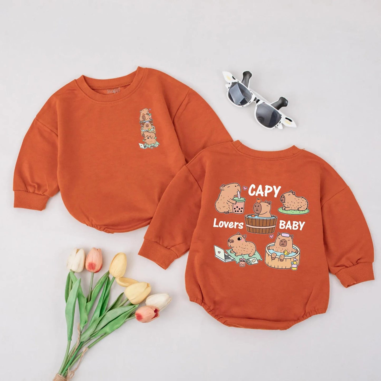 Adorable Capybara Baby Romper Kawaii Animal Lover Toddler Jumpsuit Cute Infant Clothes Newborn Gift Idea Soft Cotton