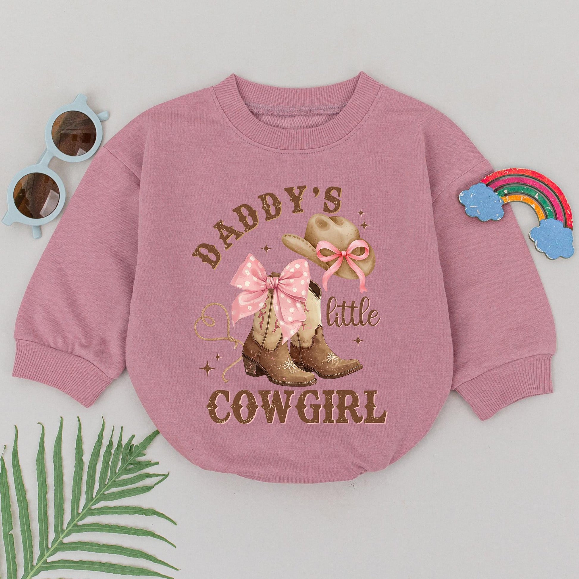 Daddy's Little Cowgirl Romper Set, Western Baby Girl Outfit with Cowboy Boots, Country Father's Day Gift, Daddy's Girl Bodysuit, Rodeo Ready 137