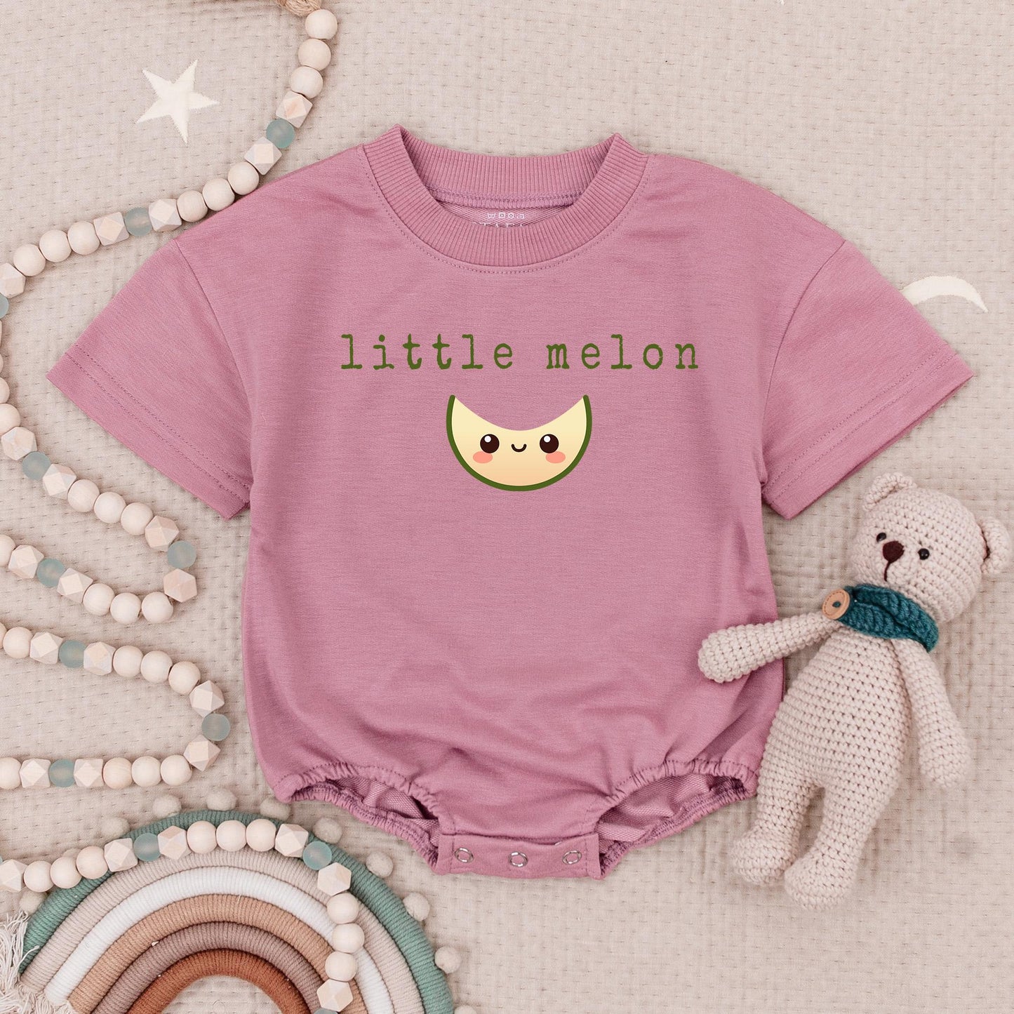 Little Melon Romper: Cute Cartoon Watermelon Slice Bodysuit for Baby, Vegan Friendly Gift, Summer Bubble Romper, Adorable Fruit Babysuit, Soft & Comfy (139 chars)