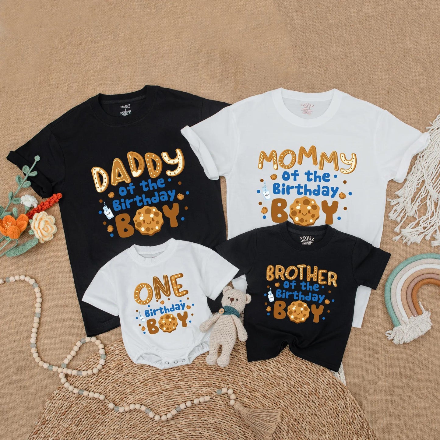 Cookies and Milk 1st Birthday Matching Family Shirts, One Sweet Boy Outfit for First Birthday, Mommy and Me, Baby Boy's Cookie Theme Party