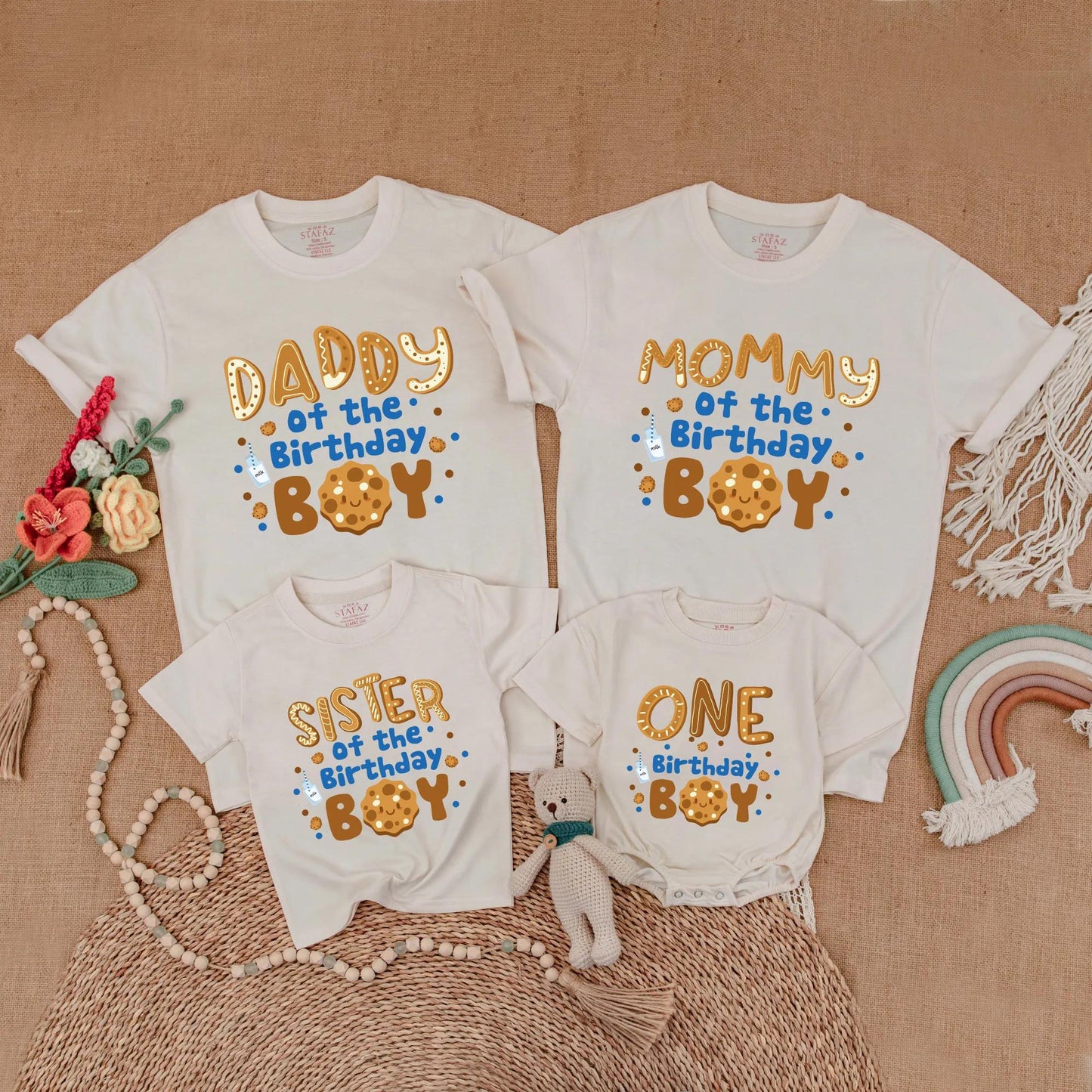 Cookies and Milk 1st Birthday Matching Family Shirts, One Sweet Boy Outfit for First Birthday, Mommy and Me, Baby Boy's Cookie Theme Party