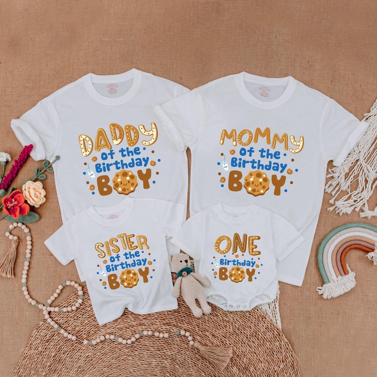 Cookies and Milk 1st Birthday Matching Family Shirts, One Sweet Boy Outfit for First Birthday, Mommy and Me, Baby Boy's Cookie Theme Party