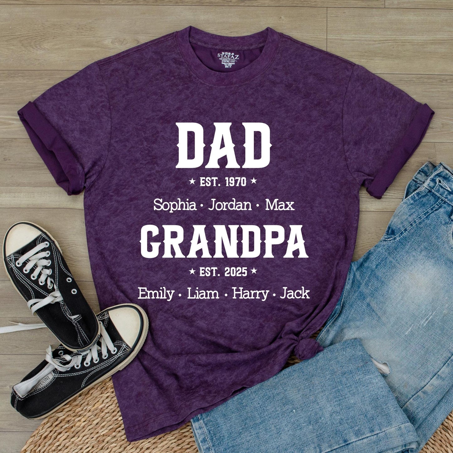 Custom New Grandpa Gift First Dad Now Grandpa Tee Personalized Grandpa Shirt for Husband Husband Gifts