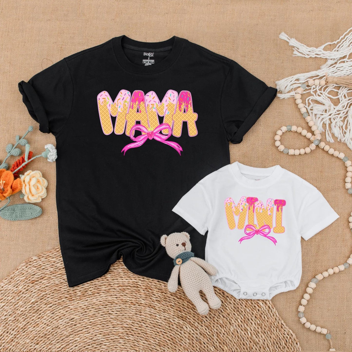 Mama and Mini Ice Cream Cone Matching Shirt Cute Mommy and Me Outfit Sweet Sprinkle Mother Daughter Gift
