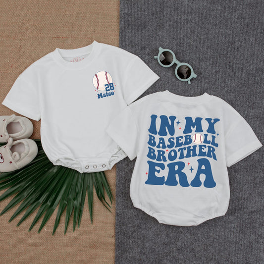 In My Baseball Brother Era Bubble Romper Baby Boy Game Day Clothes Summer Sports Infant Outfit, Baseball Look