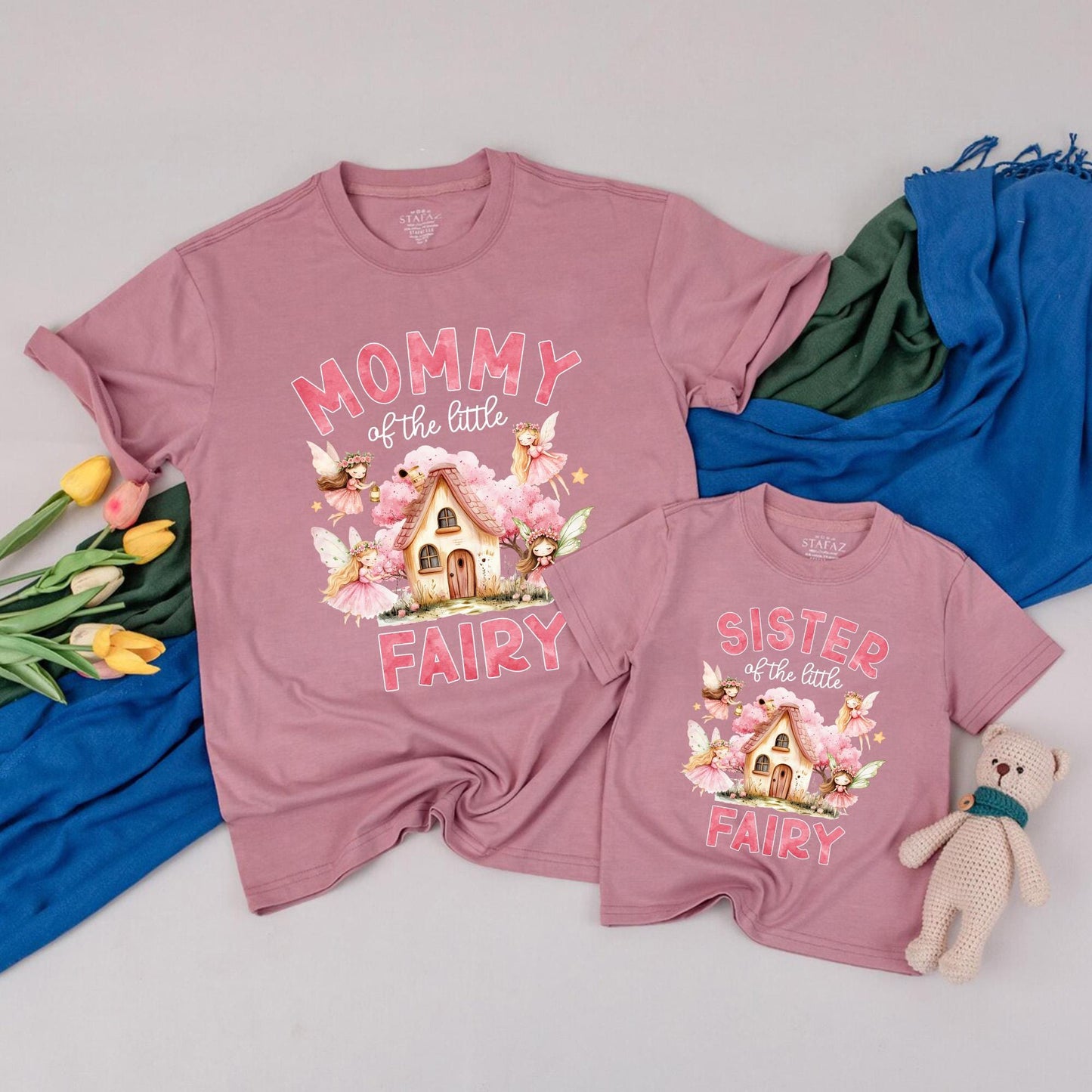 Magical Fairy Birthday Family T-Shirts Custom Names Mommy and Me Outfit Enchanted Fairy Party Gifts