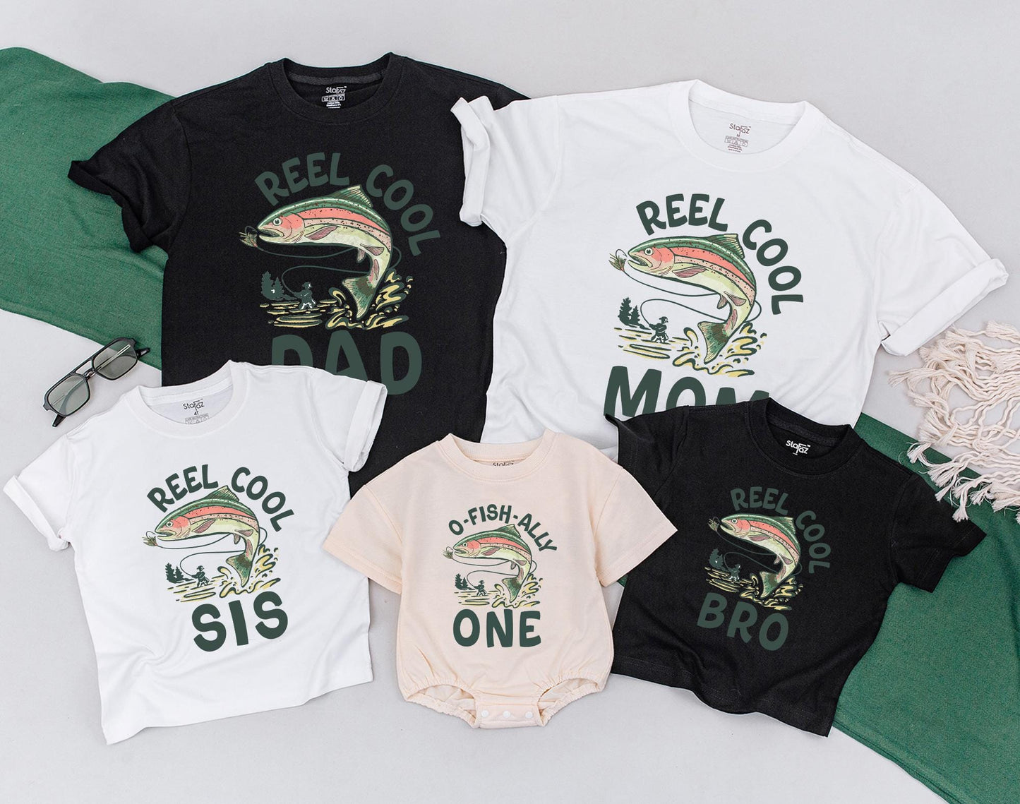 O Fishally One Birthday Fishing Outfit Baby Romper Mommy and Me Matching Family Reel Cool Dad First Birthday Party Celebration